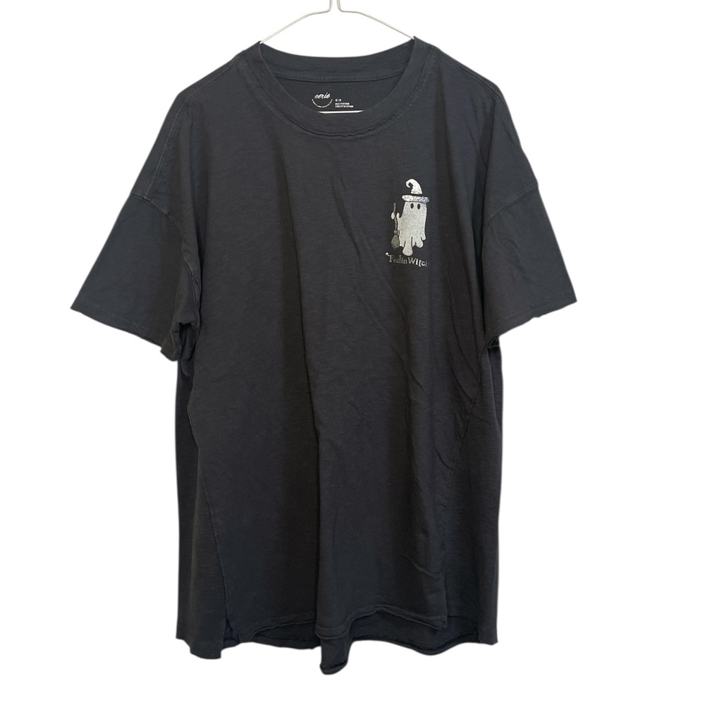 Aerie “Feelin Witchy” Graphic Tee – Black Oversized Halloween T-Shirt, Size M